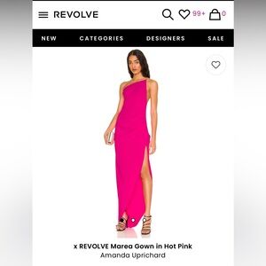 Amanda Uprichard x Revolve Marea Gown in Hot Pink